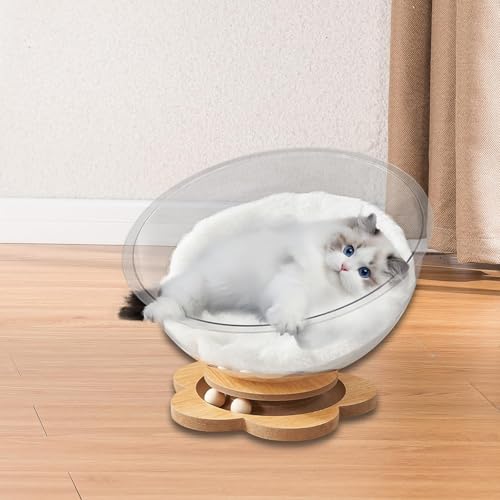 Lit pour chat capsule spatiale transparent accessoire lavable - 8