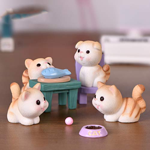 Cabilock 6 Unidades enfeite de gatinho simulado estatueta animal de resina gatos figura brinquedos d
