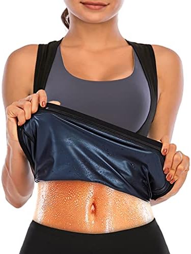 OKHOTY Sweat Vest for Women Waist Trainer Vest for Women Sauna Suit Sweat Shirt Tank Top Body Shaper