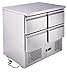 METRO Professional Mostrador refrigerado GDS 3600, 97 L, 4 cajones, 220 W, con cerradura, Mesa frigorífica para hosteleria/hotel/bar/restaurante