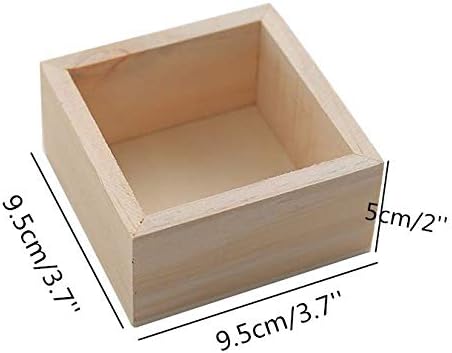 HAN SHENG 4 Pcs Rustic Wooden Box Storage Organizer Craft Box for Collectibles Home Venue Decor Succulents