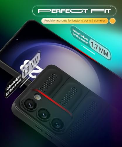 Image of WOW IMAGINE Ultimate Silicone Back Cover Case for Samsung Galaxy S23 5G | Heat Dissipation Thin Soft TPU | 360 Camera Protection | Breathable Cooling Holes - Pitch Black