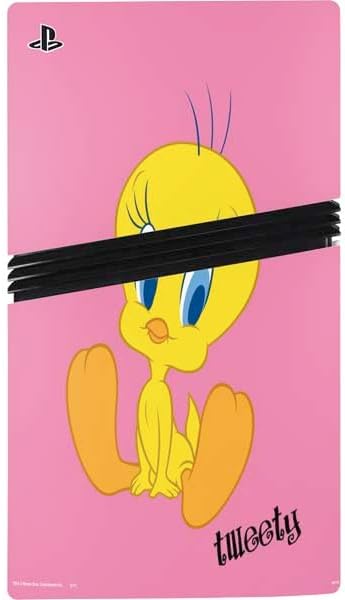 Skinit Decal Gaming Skin Compatible with PS5 Pro Console - Officially Licensed Looney Tunes Tweety Pinky Design