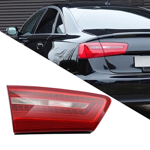 PIAOYUE For 2010-2016 Audi A6 C7 LED Rear Inner Tail Light Lamp Replacement Driver Side Clear Lens Red Housing (Left Side)