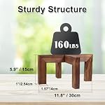 Plant Stand, Indoor/Outdoor Wood Plant Holder, Single Flower Pot Stand, Sturdy Planter Stand (Walnut, Fit 5-15inch pots)