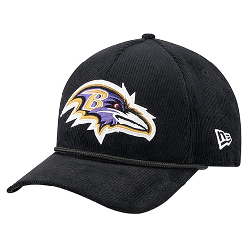 New Era Men's Black Baltimore Ravens Cord Corduroy 9FORTY A-Frame Adjustable Hat