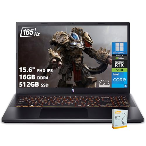 Image of acer Nitro V 15 Gaming Laptop | 15.6 inch FHD IPS 165Hz | Intel 8-Core i5-13420H | 16GB DDR4 512GB SSD | GeForce RTX 5050 DLSS4 (Up to 440 AI Tops) | Backlit Keyboard Win11 Pro w /DLCA Accessory