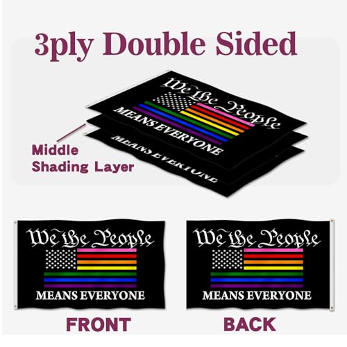 Drapeau LGBT We The People résistant décoloration polyester 90x152