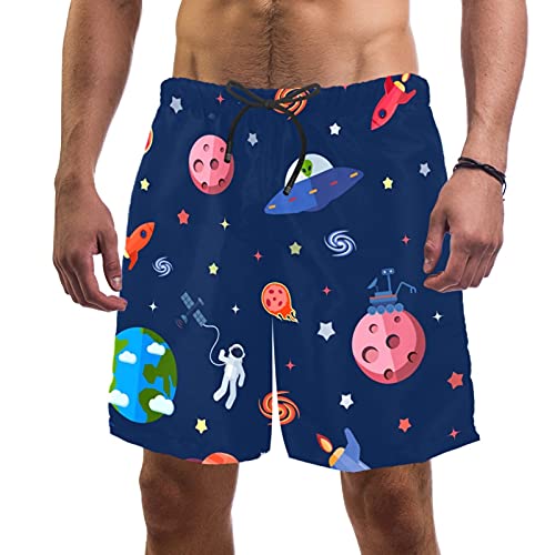 Short de bain pour homme motif drapeau américain à taille élastique