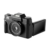  LINNSE Digitalkamera 30MP 2.7K Full HD Kompaktkamera mit Flip Screen Fotoapparat Digitalkamera mit 32 GB SD-Karte und 2 Batterien Schwarz