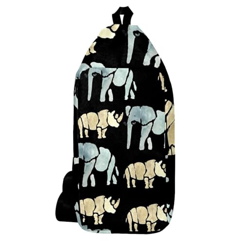 Sac bandoulière multicolore éléphant et rhinocéros 16x36x8.4cm