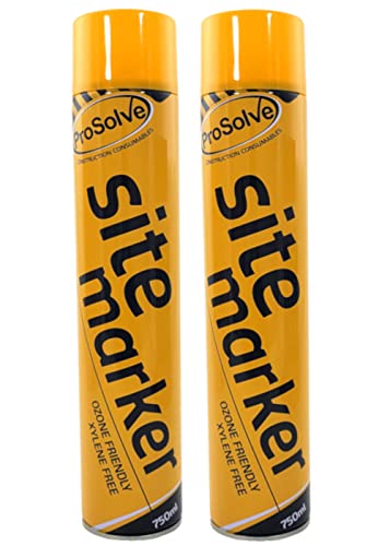 (PACK OF 2) Large 750ml YELLOW Line Marking Spray paint survey builders marker Sports Grounds