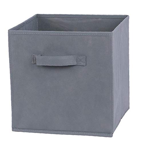 Tissu panier Bin Boîtes de rangement de rangement pliable cubes Organisateur avec poignées gris, fournitures de stockage Cover