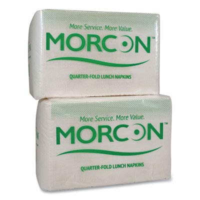 Morcon 1250 Lunch Napkin, 11-Inch x 13-Inch, White, 6000/Carton