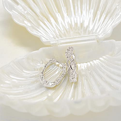 Infinity Earrings for Women Sterling Silver CZ Twisted Hoop Earrings Chunky Twist Oval Huggie Hoop Earrings for Daughter Mom Birthday Gifts4