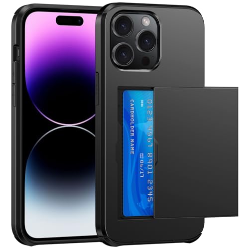 SZSSZSM Wallet for iPhone 14 Pro Max Case with Card Holder Black