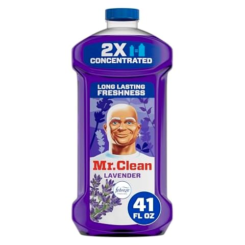 Mr. Clean All Purpose Cleaner, Floor Cleaner for Mopping Home, Bathroom, & Kitchen, Cleaning Liquid for Mop & Bucket, Cleaning Supplies, Multi-Surface Dilutable, Lavender, 41oz Cover