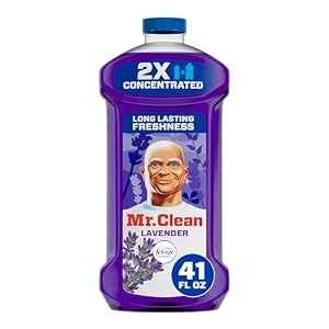 Mr. Clean All Purpose Cleaner, Floor Cleaner for Mopping Home, Bathroom, & Kitchen, Cleaning Liquid for Mop & Bucket, Cleaning Supplies, Multi-Surface Dilutable, Lavender, 41oz