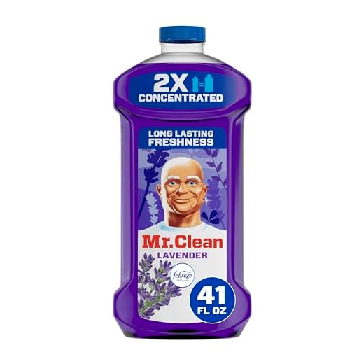 Mr. Clean All Purpose Cleaner, Floor Cleaner for Mopping Home, Bathroom, & Kitchen, Cleaning Liquid for Mop & Bucket, Cleaning Supplies, Multi-Surface Dilutable, Lavender, 41oz