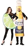 Rasta Imposta Corona Extra Beer Bottle and Lime Slice Couples Halloween Costume, Men Women 21+ of age, Adult One Size