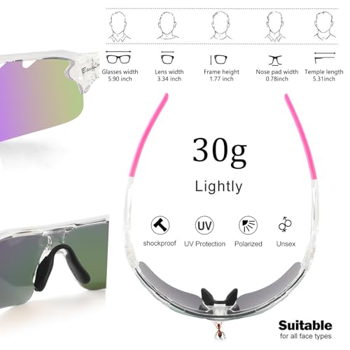 Image of BangLong Polarized UV400 Sports Sunglasses with 5 Lenses for Men Women