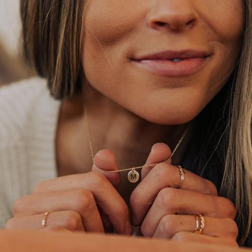 Initial Necklaces for Women 14k Gold Plated Dainty Layered Letter Necklaces Tiny Cute Initial Layering Pendant Choker Simple Trendy Personalized Letter Name Necklaces Jewelry Gift for Women4