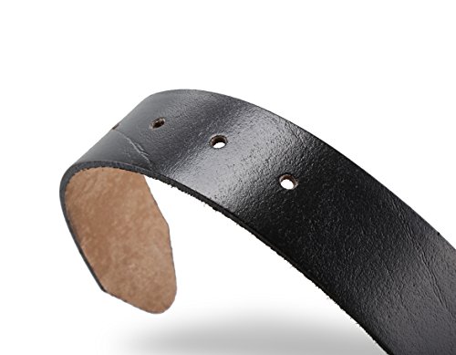 F&L Classic Belt For Buckle Men Snap On Strap Full Grain One Piece Leather No Buckle,1 1/2" Wide, Made In Usa, 1288 Black Size 44-Xx #TOP5