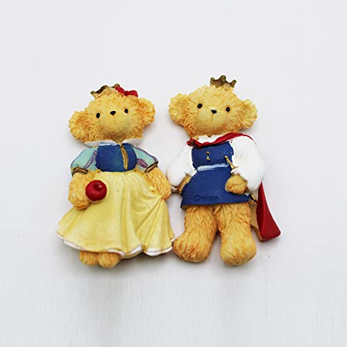 6 PCS Teddy Bear Fridge Magnets, Strong Magnetic 3D Resin Refrigerator Magnet Educational Gift Home Decoration for Crafts, Refrigerator, Office Whiteboard, Style Random — view 4
