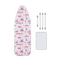 Treer Rose Housse Table à Repasser 140x50cm En Coton Épais, Résistante