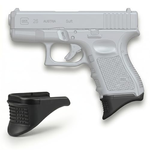 Grip Extension for Glock Gen 3 26/27/33/39 Textured Polymer Pinky Extension, Tool-Free Magazine Base Plate Replacement, Subcompact Pistol Grip Extender, No Capacity Change (Pack of 2)