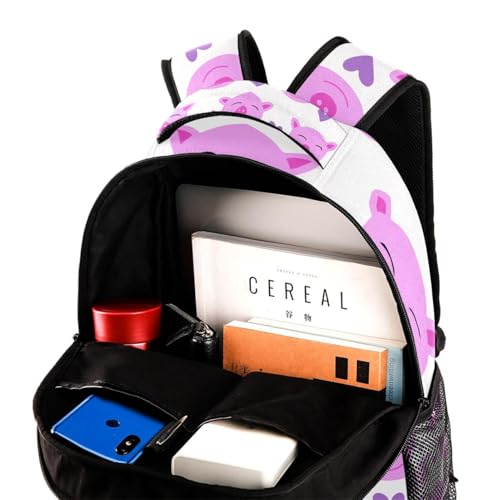 Sac à dos d'école motif cochon multicolore et ultra résistant - 4