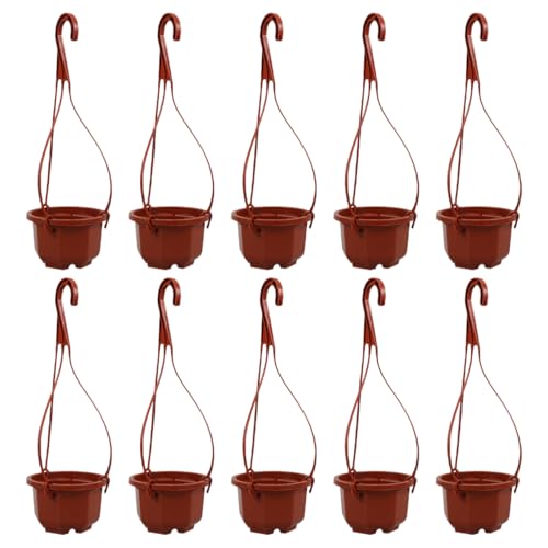Sosoport 10 Sets Hanging Planters for Indoor Plants Plastic Hanging Flower Pots Decorative Plant Hanging Baskets Chlorophytum Hanging Pots