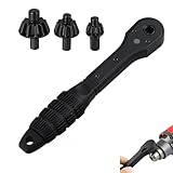 Hiborth Clé à cliquet 2-en-1 pour mandrin de perceuse – Clé...