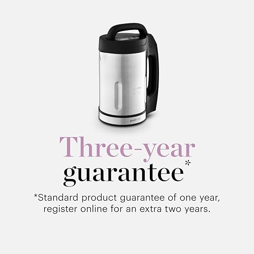 Good Food in partnership with Tower GF12069 Soup Maker with Sauté Function, LED Control Panel, Stainless Steel Jug, 5 Functions, Stainless Steel Blade, 1.6L, Black & Stainless Steel