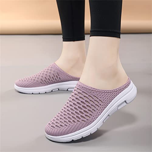 Nihaoya Womens Simple Portable Mule Comfortable Walking Slippers Non-Slip Clog For Outdoor Pink Size8.5 #TOP3