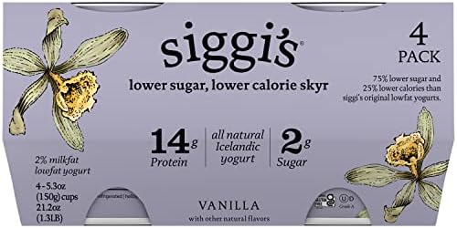 Siggi's Icelandic Low Fat Skyr Yogurt Vanilla 2% Milkfat - 4 pk