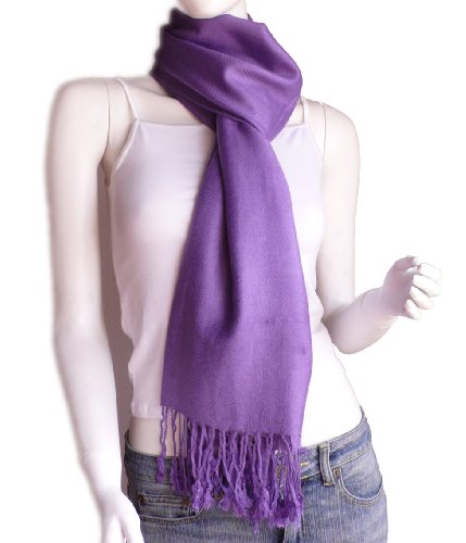 New Best Soft 100% Pashmina Scarf Shawl Wrap Stole (Dr. purple)2
