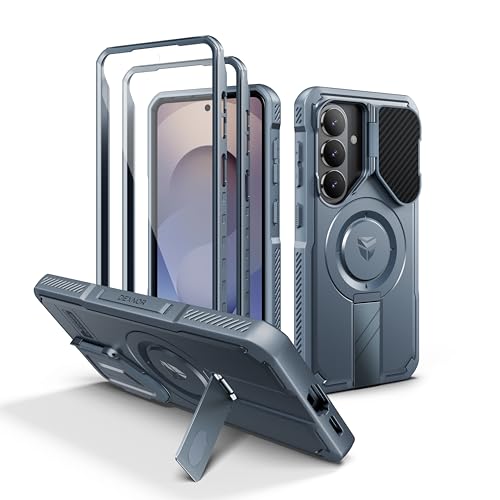 Image of Dexnor for Samsung Galaxy S26 Case with Camera Cover & Adjustable Kickstand & Screen Protector, Compatible with MagSafe, Rugged Shockproof Bumper Cases Magnetic Protective Cover(2026),6.3 inch,Navy Blue
