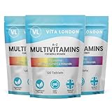 Multivitamin with Iron Tablets for Women & Men | 22 Essential Active Multi Vitamins & Minerals | 12 Month Supply (Tablet, not Powder or Multivitamins Capsule) | UK Made Supplements