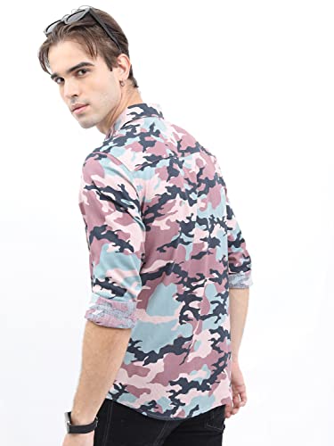 Image of Ketch Men Cotton Slim Fit Printed Full Sleeve Shirt