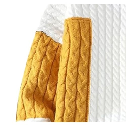 Men's Cable Knit Patchwork Pullover Lightweight Casual Knitted Pullover Chunky Winter Twisted Thermal Sweaters3