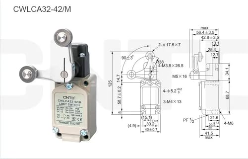 Micro-interrupteur de fin de course CWLCA32-42M vertical | Lot de 2 pcs - 3