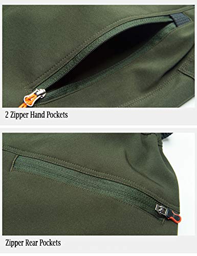 TACVASEN Work Trousers Men Waterproof Hiking Trousers Breathable Walking Pants Lightweight Bottoms for Fishing Army Green,38 - Image 5