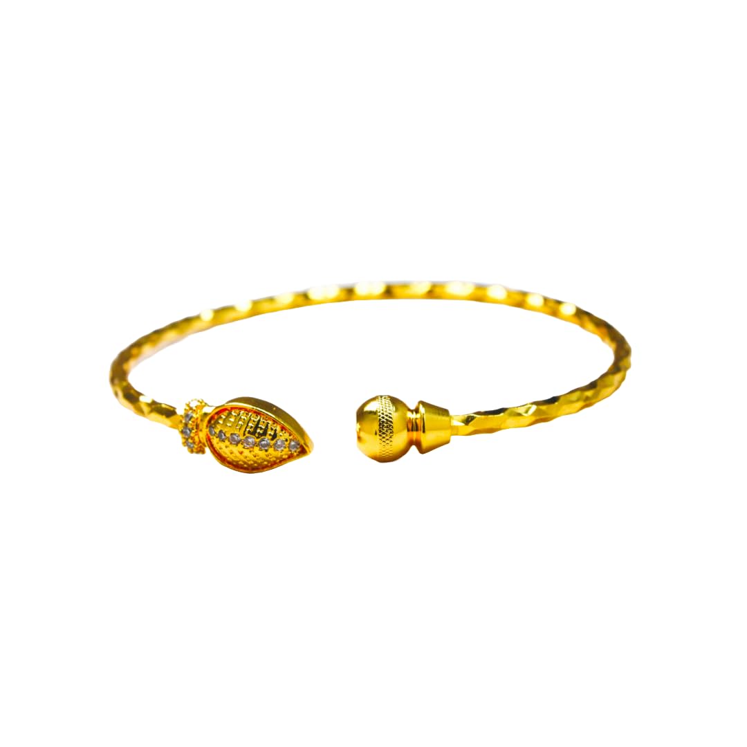 PIALI Jewellery Traditional Gold Plated Bracelet Bangles Set for Girls and Women | Beautiful Design Bracelets of Alloy With Crystal | Leaf - 6 months warranty (B0CW69YQX9) Amazon Price History, Amazon Price Tracker
