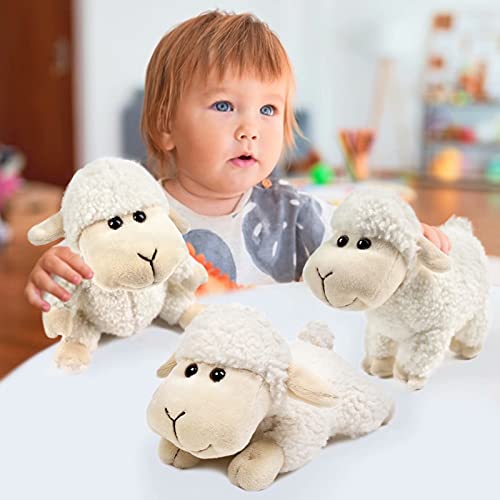 Tiny Heart Stuffed Animal Sheep Lamb Plush Toy 3 Pcs Sheep Stuffed Animal Cute And Soft Gifts Plush Sheep For Kids Boys And Girls Lamb Toys White #TOP2
