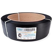 IDL Packaging 1/2" x 9000 Hand Grade Polypropylene PP Strapping Roll of 16" x 6" Core Size, 300 lbs Break Strength - Lightweight and Affordable Poly Banding - Flexible Packing Straps