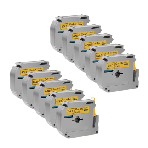 MK231 MK-131 MK-631��5/10PCS�݊����x���e�[�vM-K231���x�����[�J�[PT-70 PT-80 PT65 PT90�œ��삵�܂�(10PK Black on Gold)