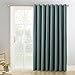 Sun Zero Easton Extra-Wide Blackout Sliding Patio Door Curtain Panel with Pull Wand, 100" x 84", Mineral (Single Panel)