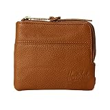 Bandolera uncharted La Mitad de Cremallera Bolsa de Cuero Hombres Cartera Casual Manera de múltiples Funciones de la Carpeta for Compras Billetera de Hombre (Color : Brown, Size : S)