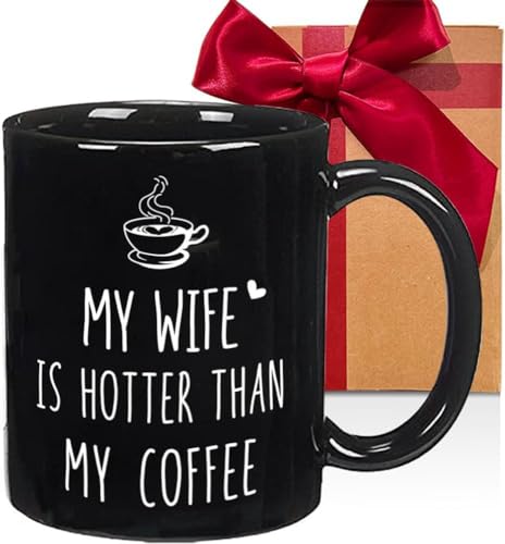 CATABUBU My Wife is Hotter Than My Coffee Mug Gifts for Husband, Novertly Birthday Gifts for...